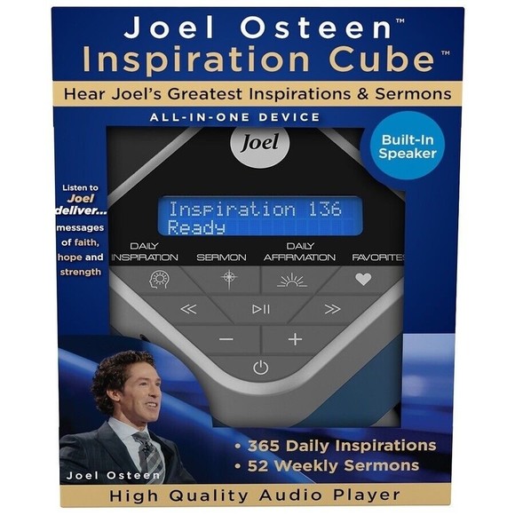 Joel Osteen Inspiration Audio Cube W/ Sermons & Affirmations Faith Hope Strength - Picture 1 of 10